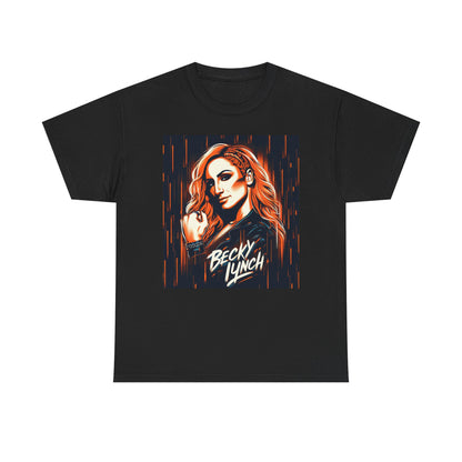 Becky Lynch Cartoon Portrait Black T-shirt