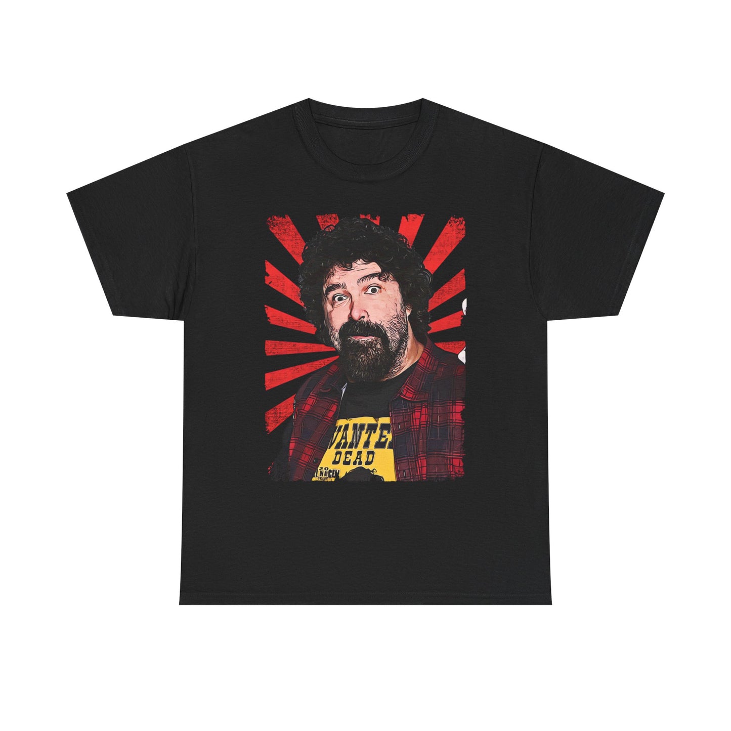Cactus Jack Mick Foley Profile Portrait Black T-shirt