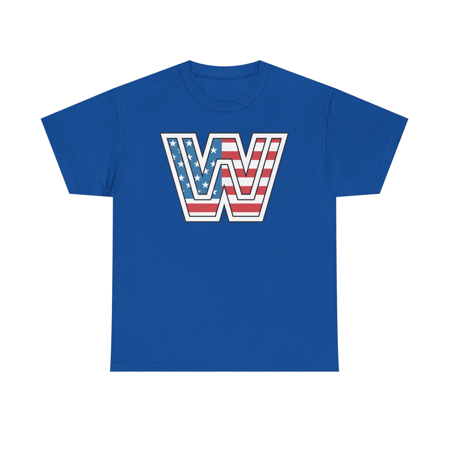 WWE USA American Flag Logo Mens Blue T-shirt