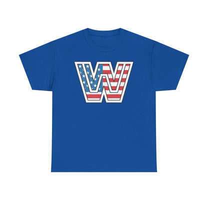WWE USA American Flag Logo Mens Blue T-shirt