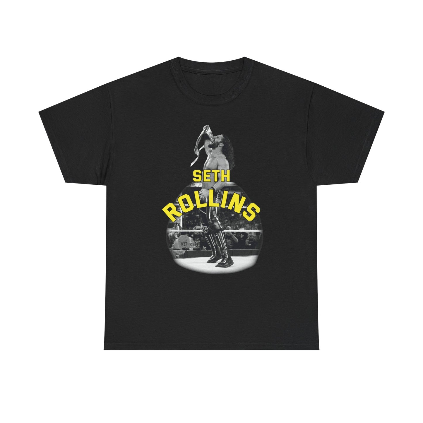 Seth Rollins In Ring WWE Mens Black T-shirt