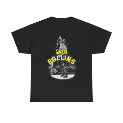 Seth Rollins In Ring WWE Mens Black T-shirt