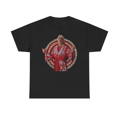 Ric Flair Wooo Red Robe Circle Logo Black T-shirt
