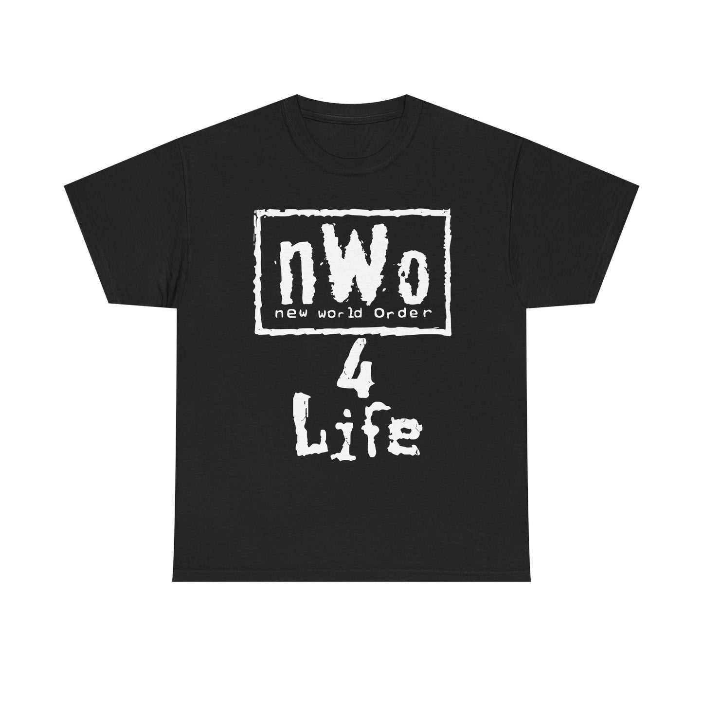 nWo 4 Life WCW White Logo Mens Black T-shirt