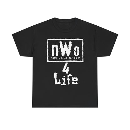 nWo 4 Life WCW White Logo Mens Black T-shirt