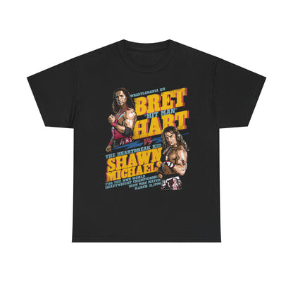 Wrestlemania XII Bret Hart Vs Shawn Michaels Black T-shirt