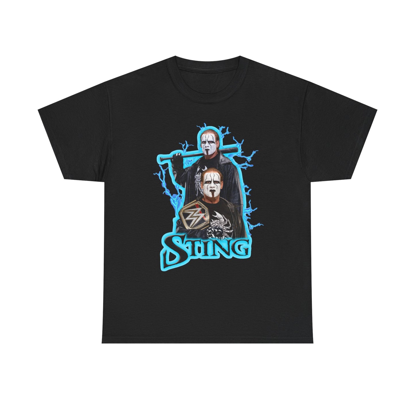 Iconic Sting White Scorpion Baseball Bat Mens Black T-shirt