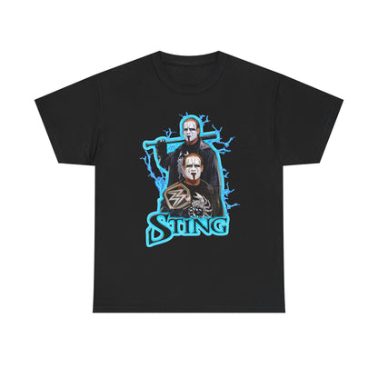 Iconic Sting White Scorpion Baseball Bat Mens Black T-shirt