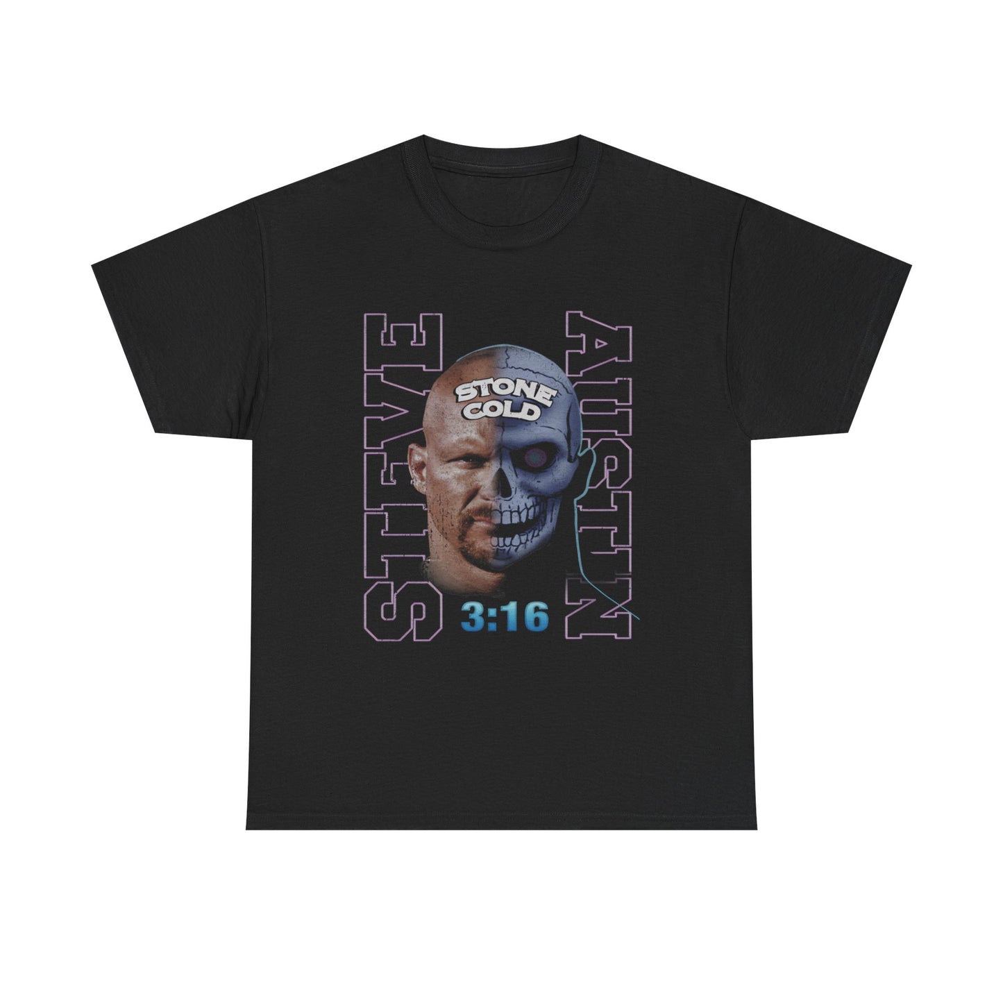 Stone Cold Steve Austin Skull Face Black T-shirt