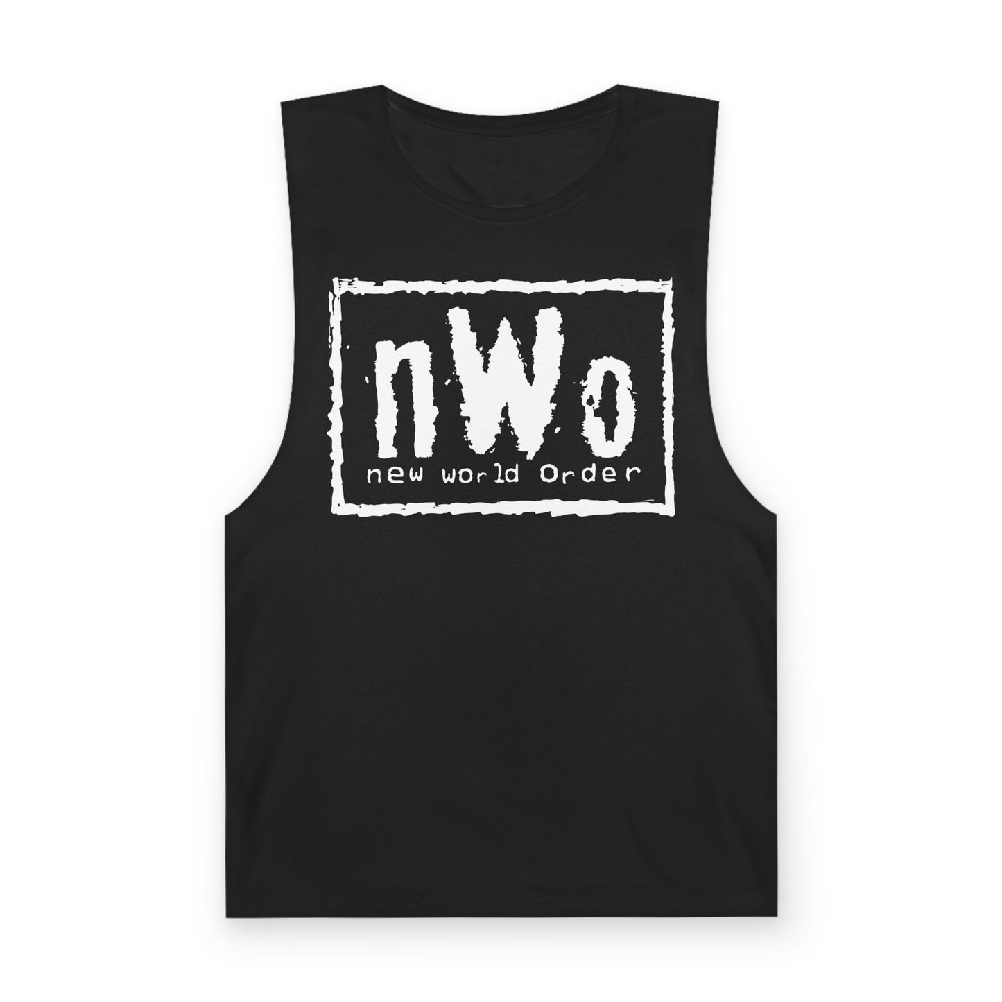 nWo White Logo Sleeveless Black Muscle T-shirt Mens