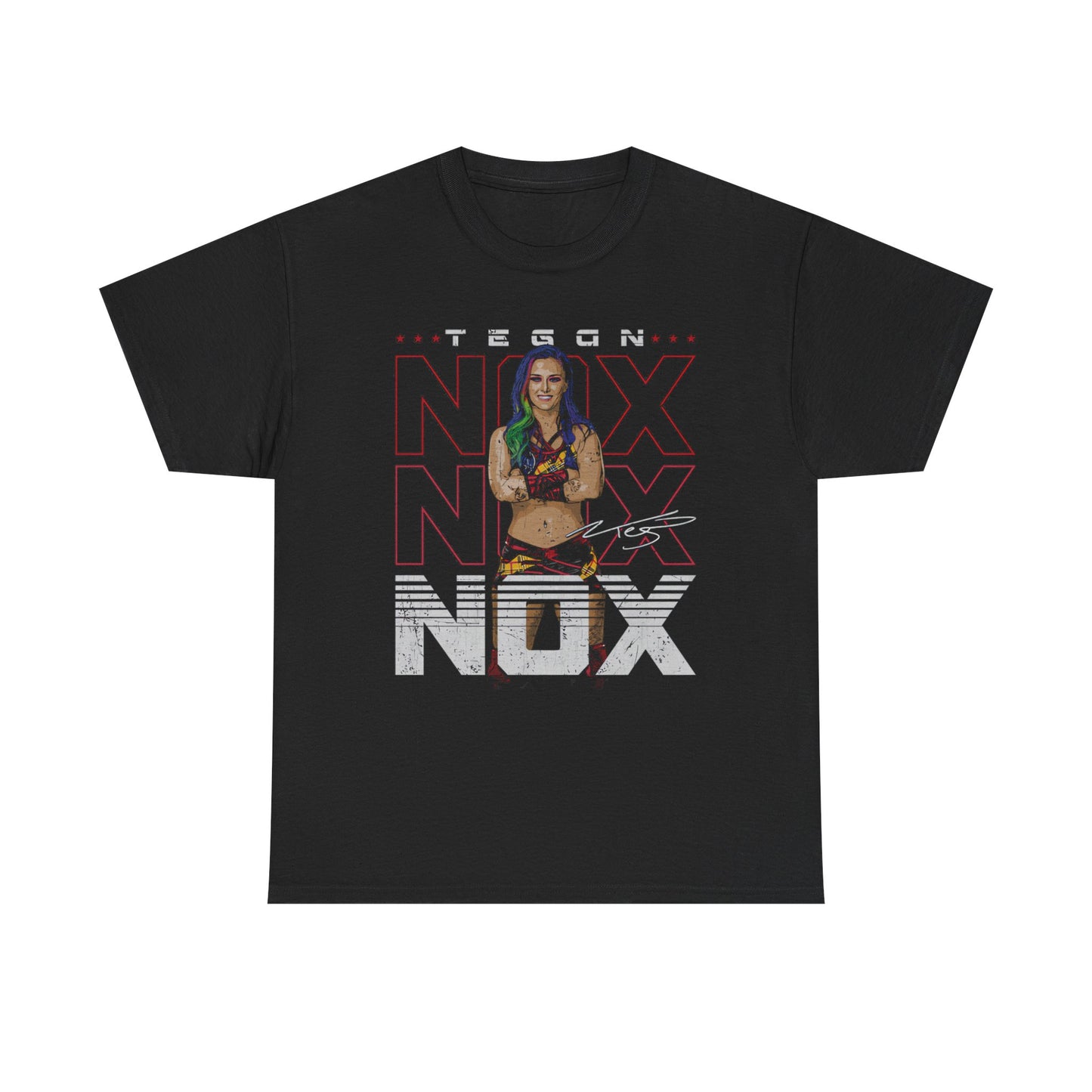 Tegan Nox Cartoon Pose Black T-shirt