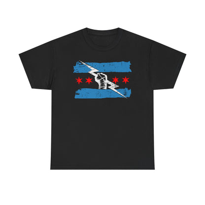 Return of CM Punk Red White Blue Logo Black T-shirt