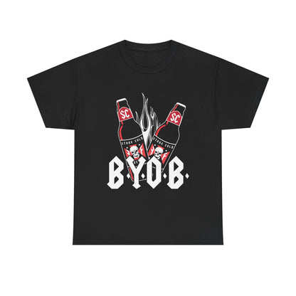 Stone Cold Steve Austin BYOB Beer Skull Mens Black T-shirt