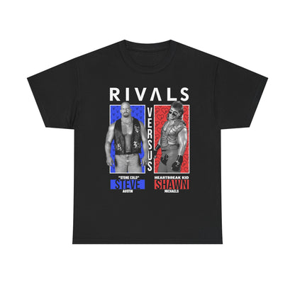 WWE Rivals Stone Cold Steve Austin vs Shawn Michaels Mens Black T-shirt