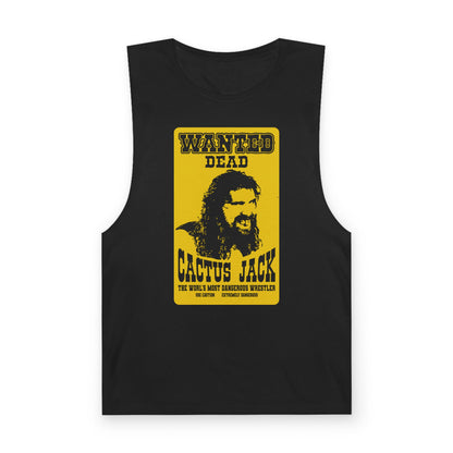 Cactus Jack Wanted Dead Mick Foley Sleeveless Mens Black T-shirt