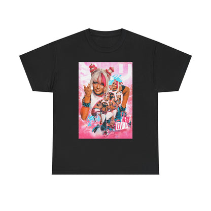 Zelina Vega Pink Logo Poster Print Black T-shirt