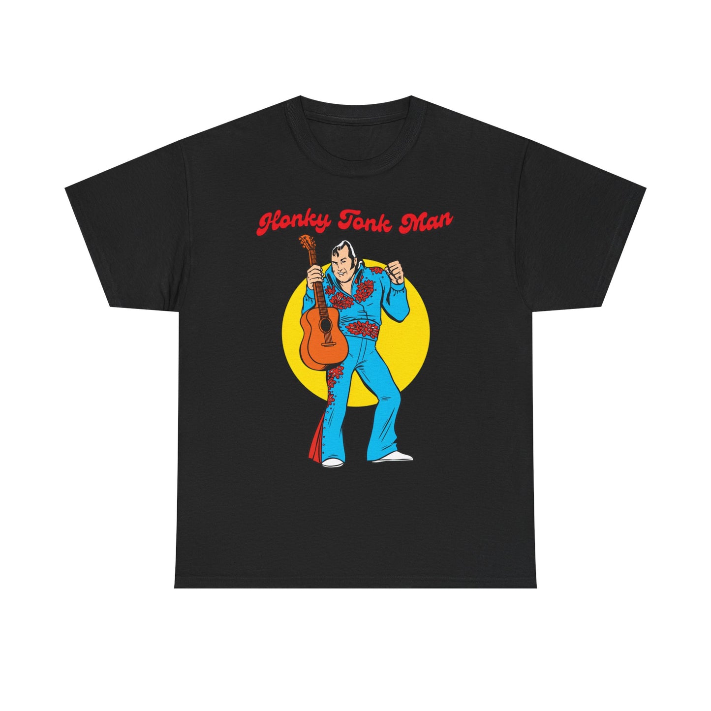 Honky Tonk Man Guitar Animated Black T-shirt