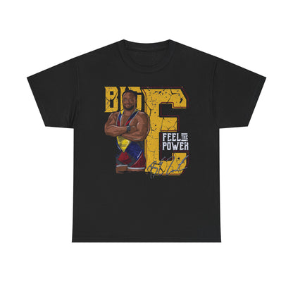 Big E Pose Animated Feel the Power Black T-shirt