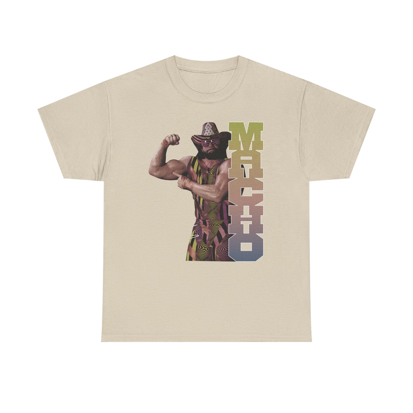 Macho Man Randy Savage Bicep Flex Tan T-shirt
