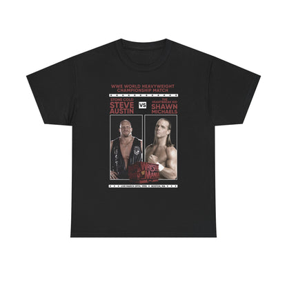 Wrestlemania 14 Stone Cold vs Shawn Michaels Black T-shirt