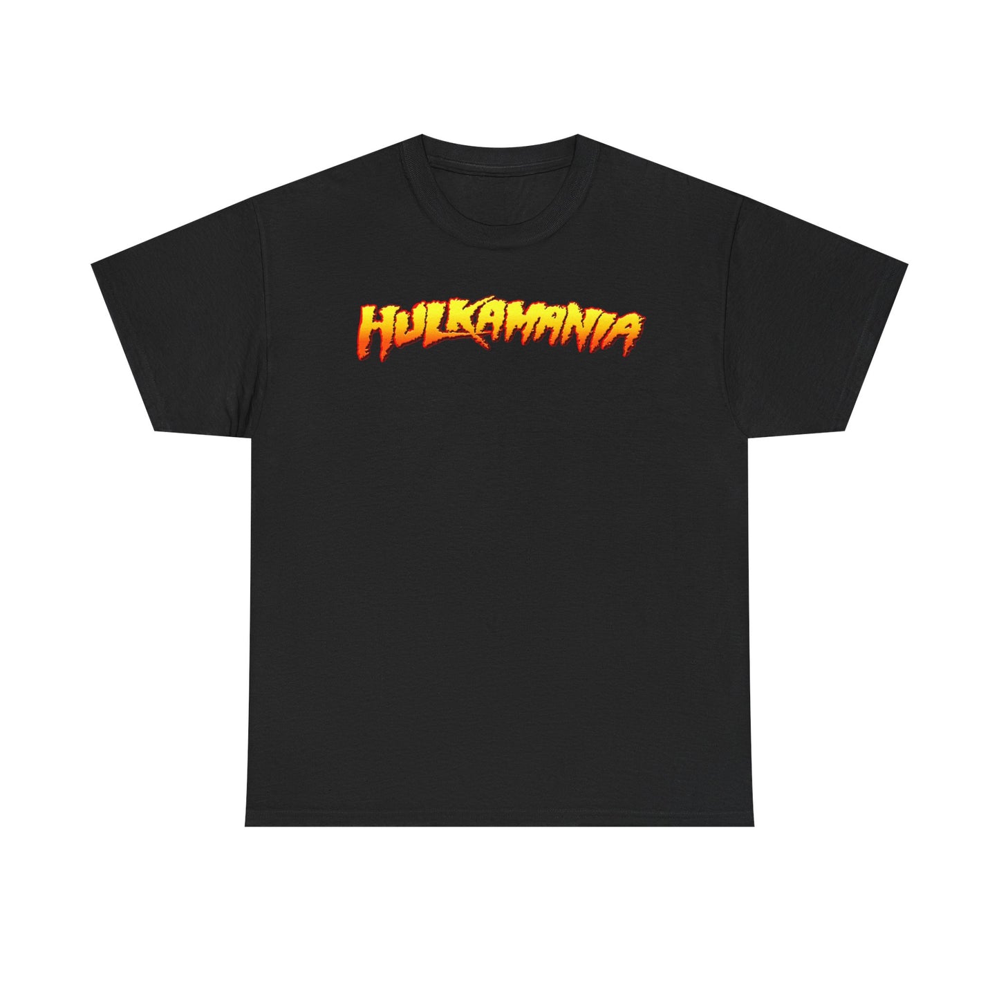 Hulkamania Hulk Hogan Fire Logo Black T-shirt