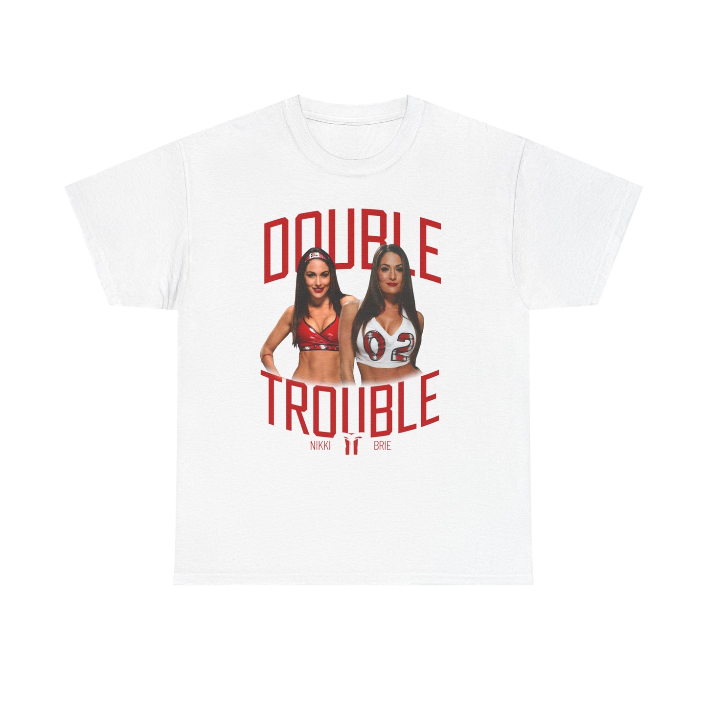 Nikki Brie Bella Twins Double Trouble White Adult T-Shirt