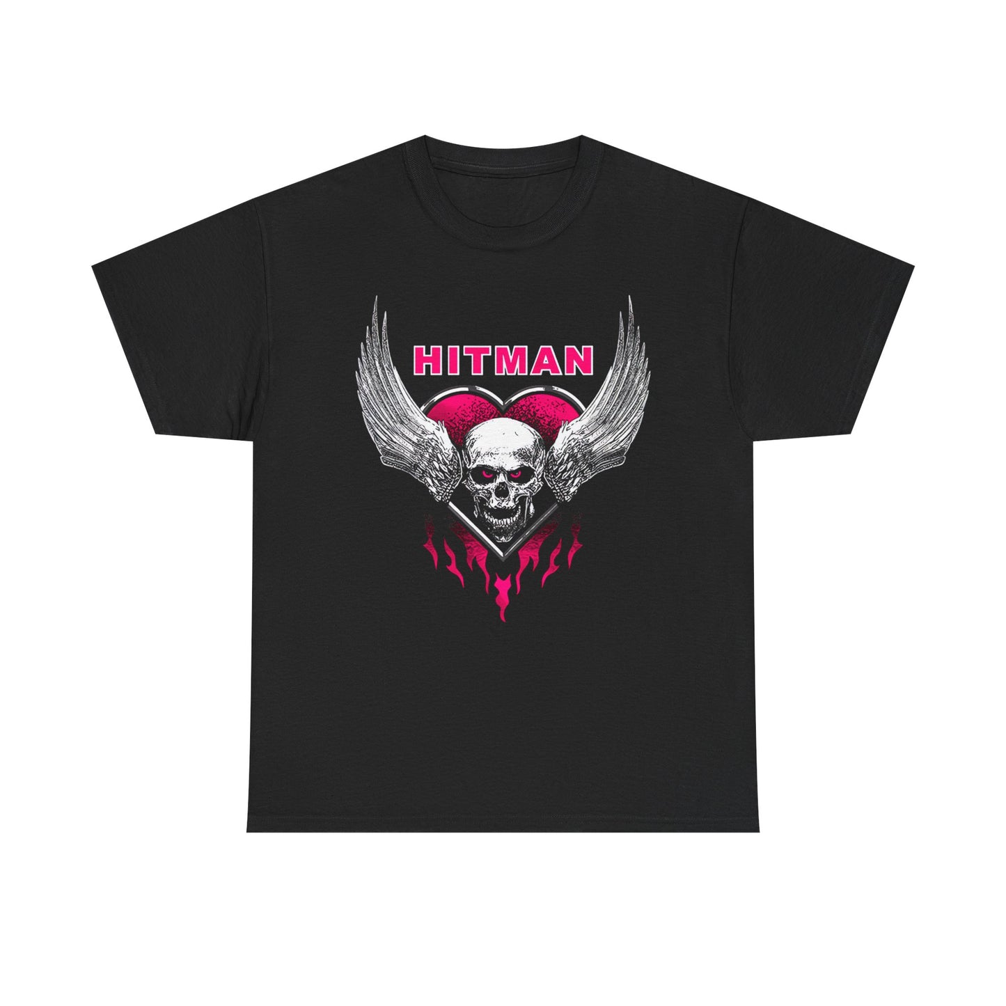 Bret Hart Hitman Winged Skulls Pink Eyes T-shirt