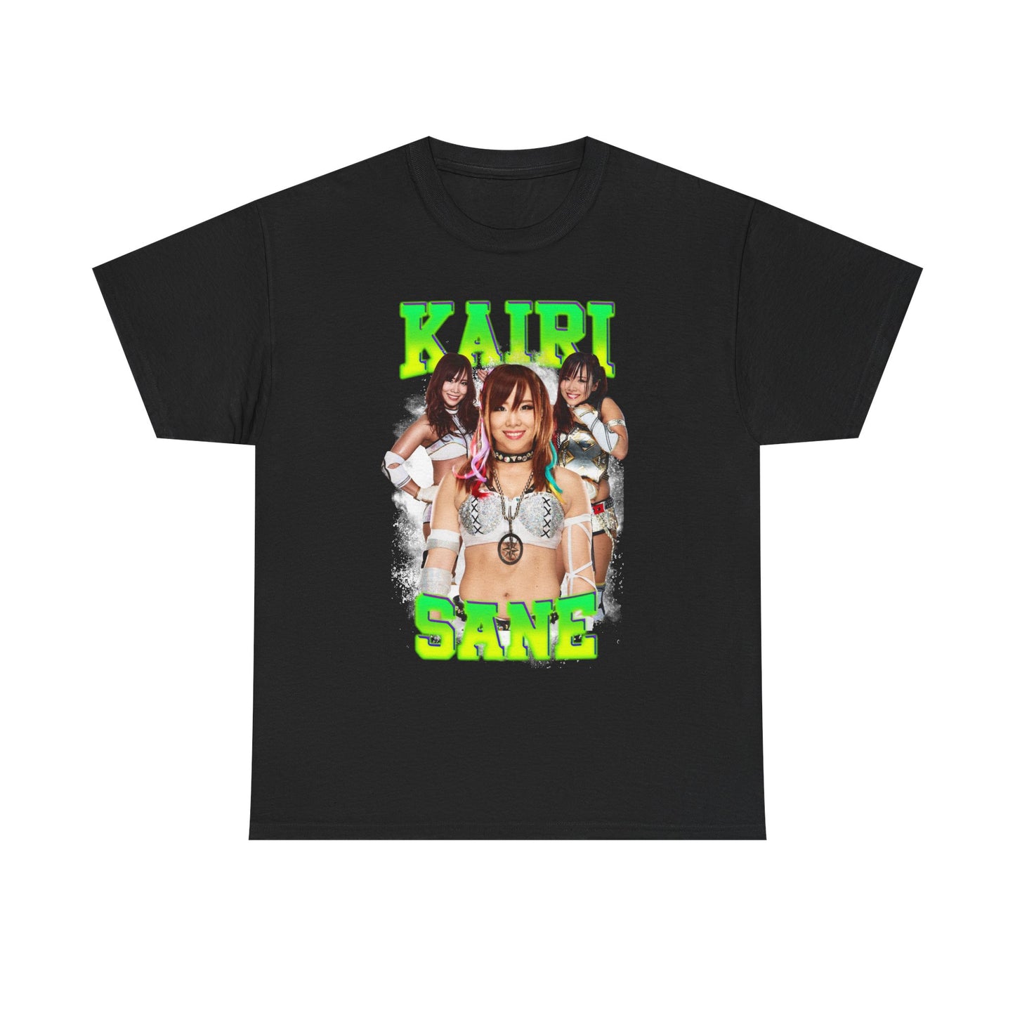 Kairi Sane Green Name WWE Black T-shirt