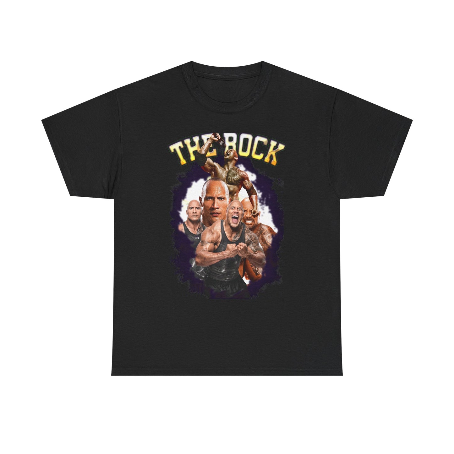 Dwayne The Rock Johnson Five Pose Flex Black WWE T-shirt
