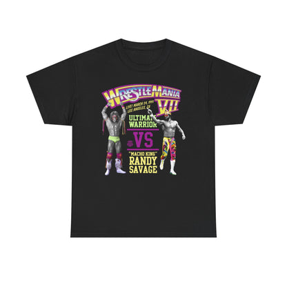 Wrestlemania 7 Macho Man Ultimate Warrior Black T-shirt