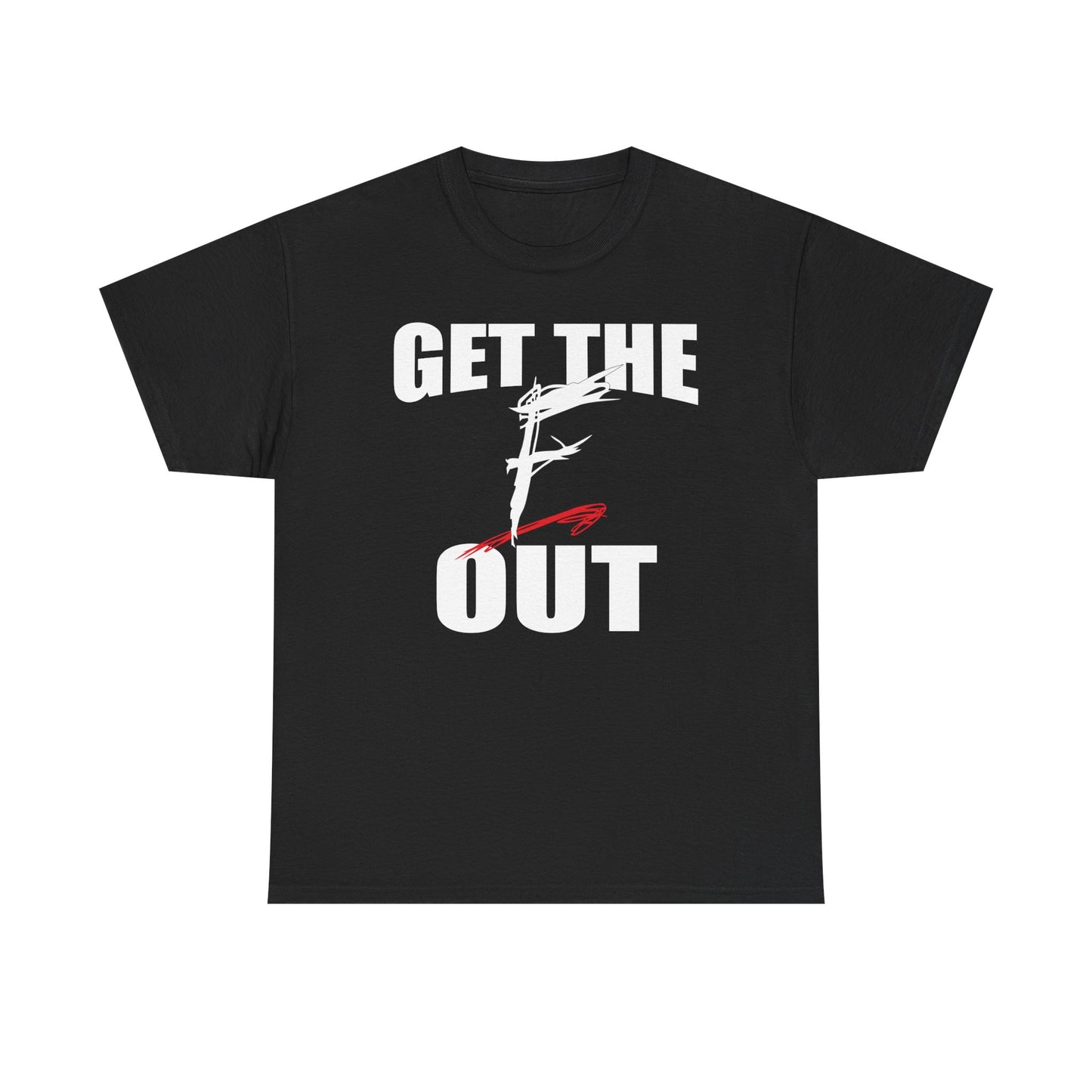 WWF Old Logo Get The F Out Men Black T-shirt