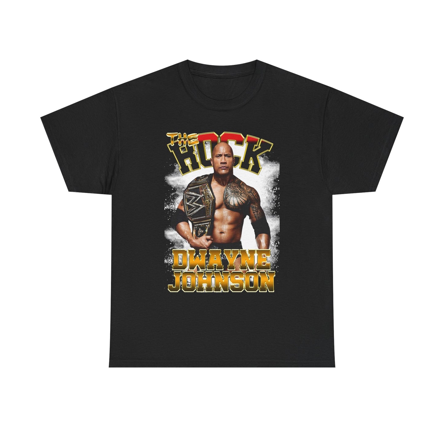 Dwayne The Rock Johnson Championship Belt Black WWE T-shirt