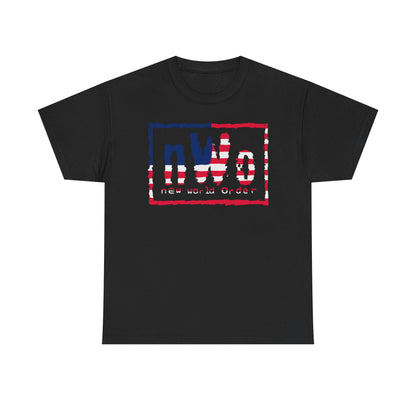 nWo New World Order Red White Blue USA Logo T-shirt