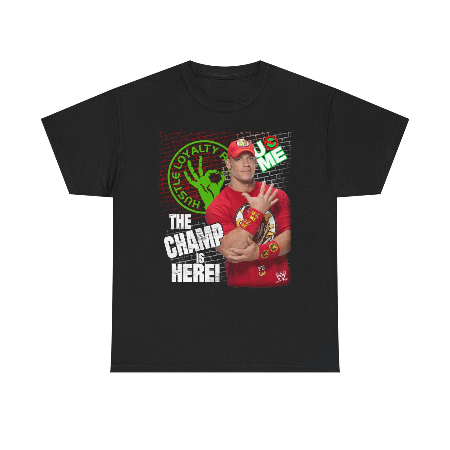 John Cena Champ Is Here WWE Red Mens Black T-shirt